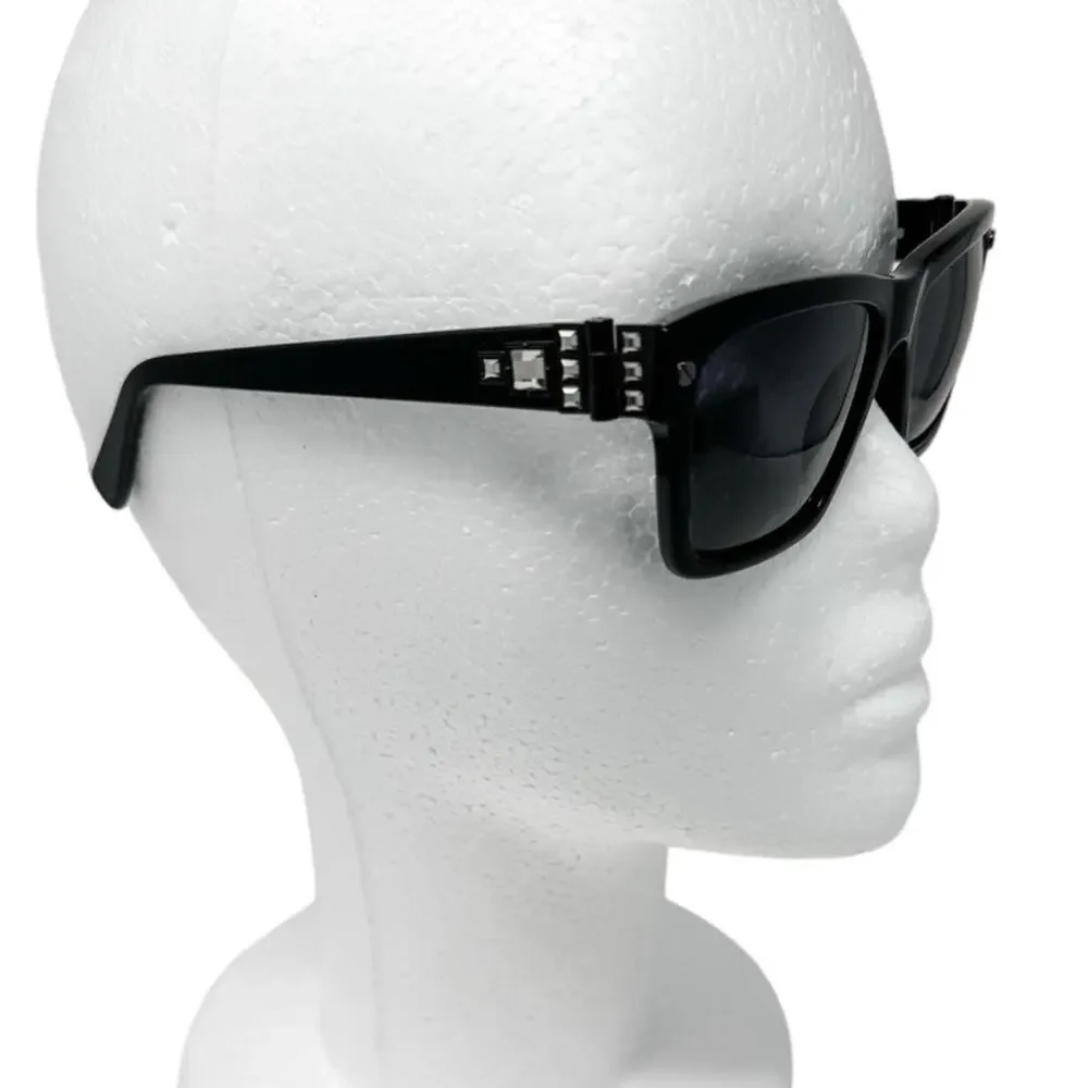 Lanvin Square Jeweled Sunglasses w/ case black SNL 511S